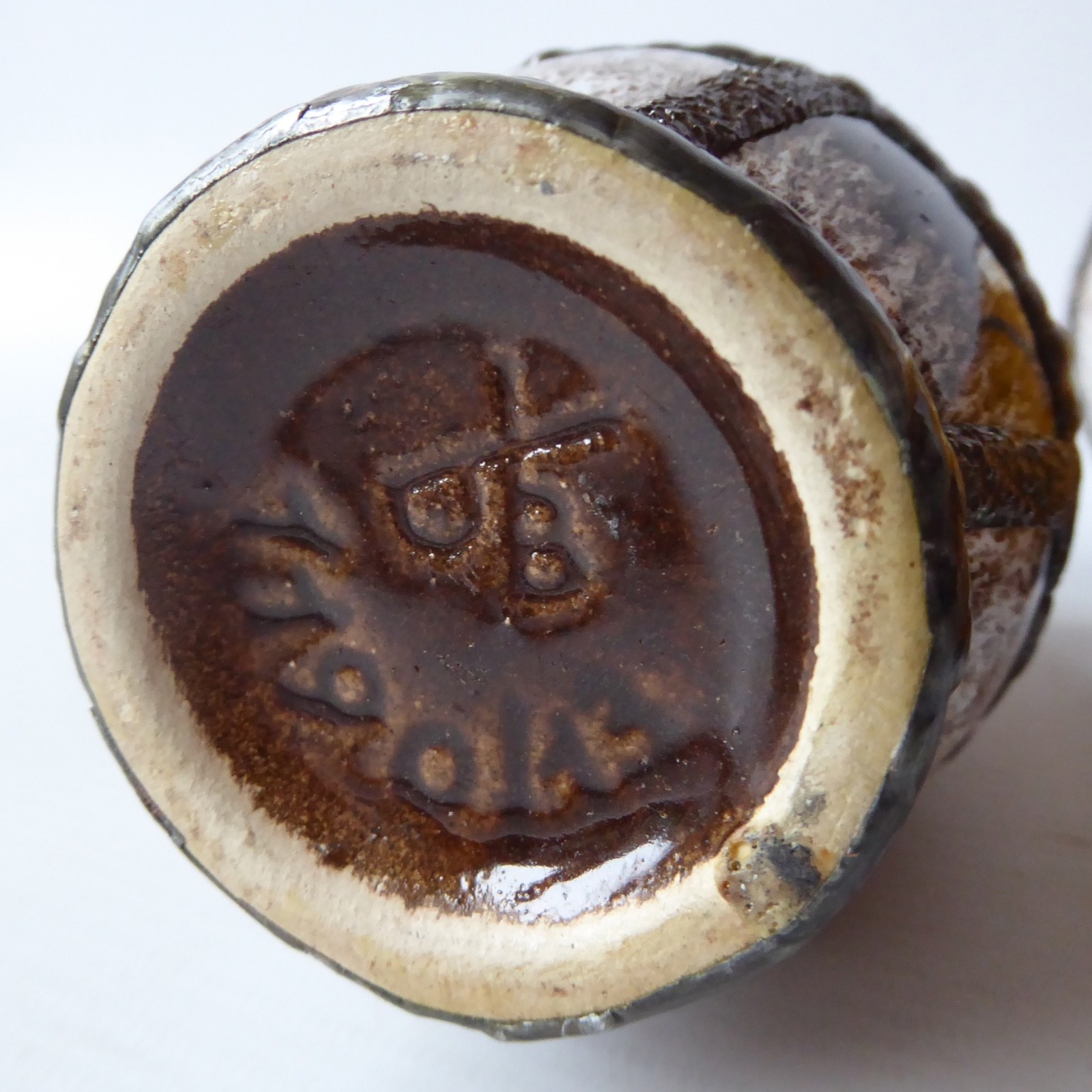 3 decorated West German Pottery vintage ceramic vases pot. Tin/lead solder lines - Image 12