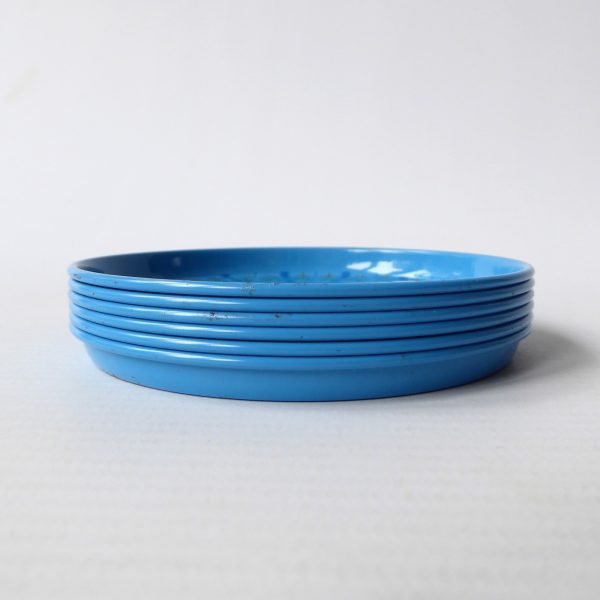 6 vintage Worcester Ware Pat Albeck cocktail mats/coasters. 1960s/1970s blue - Image 9
