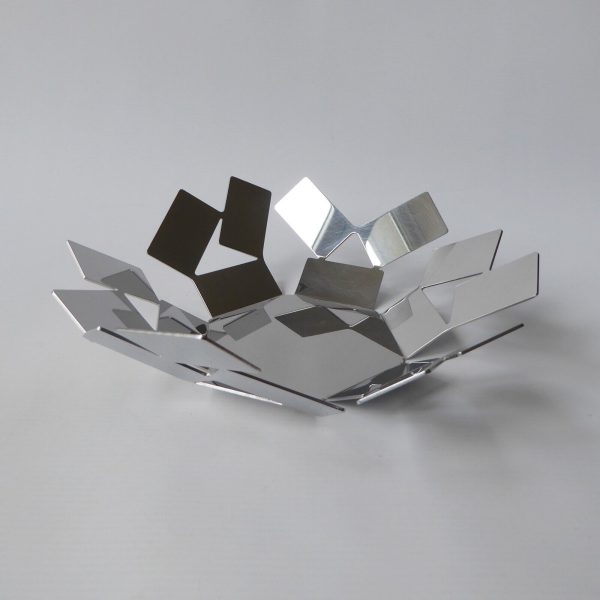 9" Alessi La Stanza dello Scirocco 18/10 steel fruit bowl dish basket, Italy - Image 4