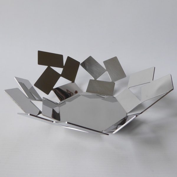 9" Alessi La Stanza dello Scirocco 18/10 steel fruit bowl dish basket, Italy - Image 5