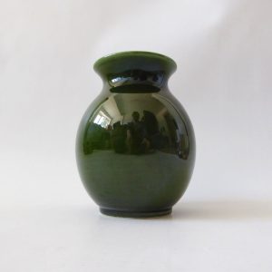 Aegitna Vallauris French vintage vase pottery ceramic, glossy green. Mid century
