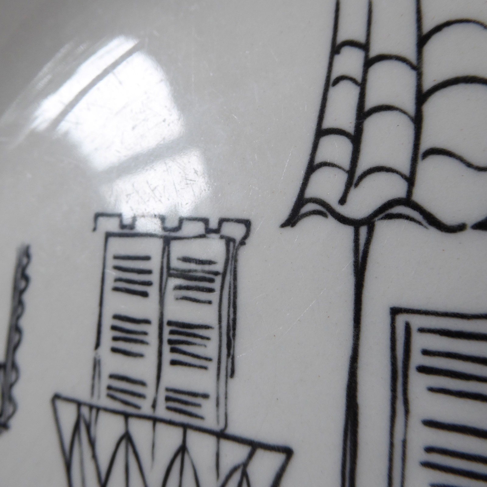 Alfred Meakin vintage 50s Parisienne dinner plate, 10". Round Paris cafe drawing - Image 11