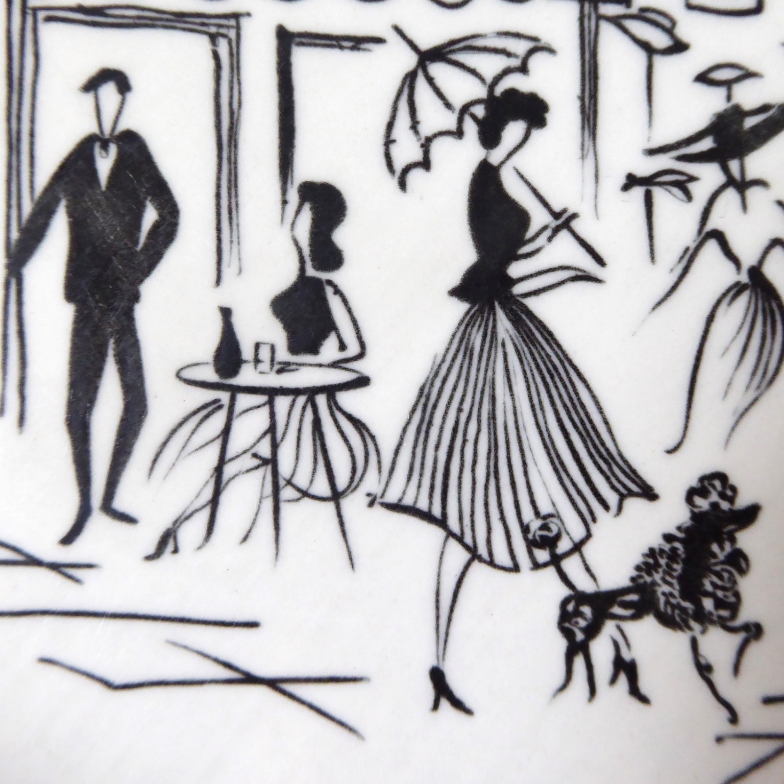 Alfred Meakin vintage 50s Parisienne dinner plate, 10". Round Paris cafe drawing - Image 5
