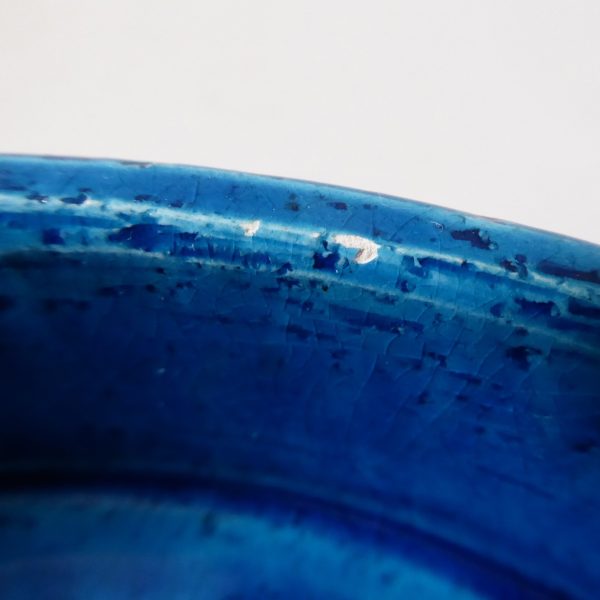 Bitossi large 8" bowl ashtray dish Aldo Londi Rimini Blue flower, vintage 1960s - Image 13