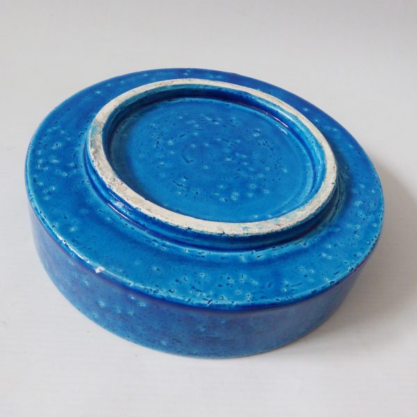 Bitossi large 8" bowl ashtray dish Aldo Londi Rimini Blue flower, vintage 1960s - Image 14