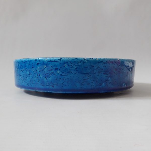 Bitossi large 8" bowl ashtray dish Aldo Londi Rimini Blue flower, vintage 1960s - Image 9