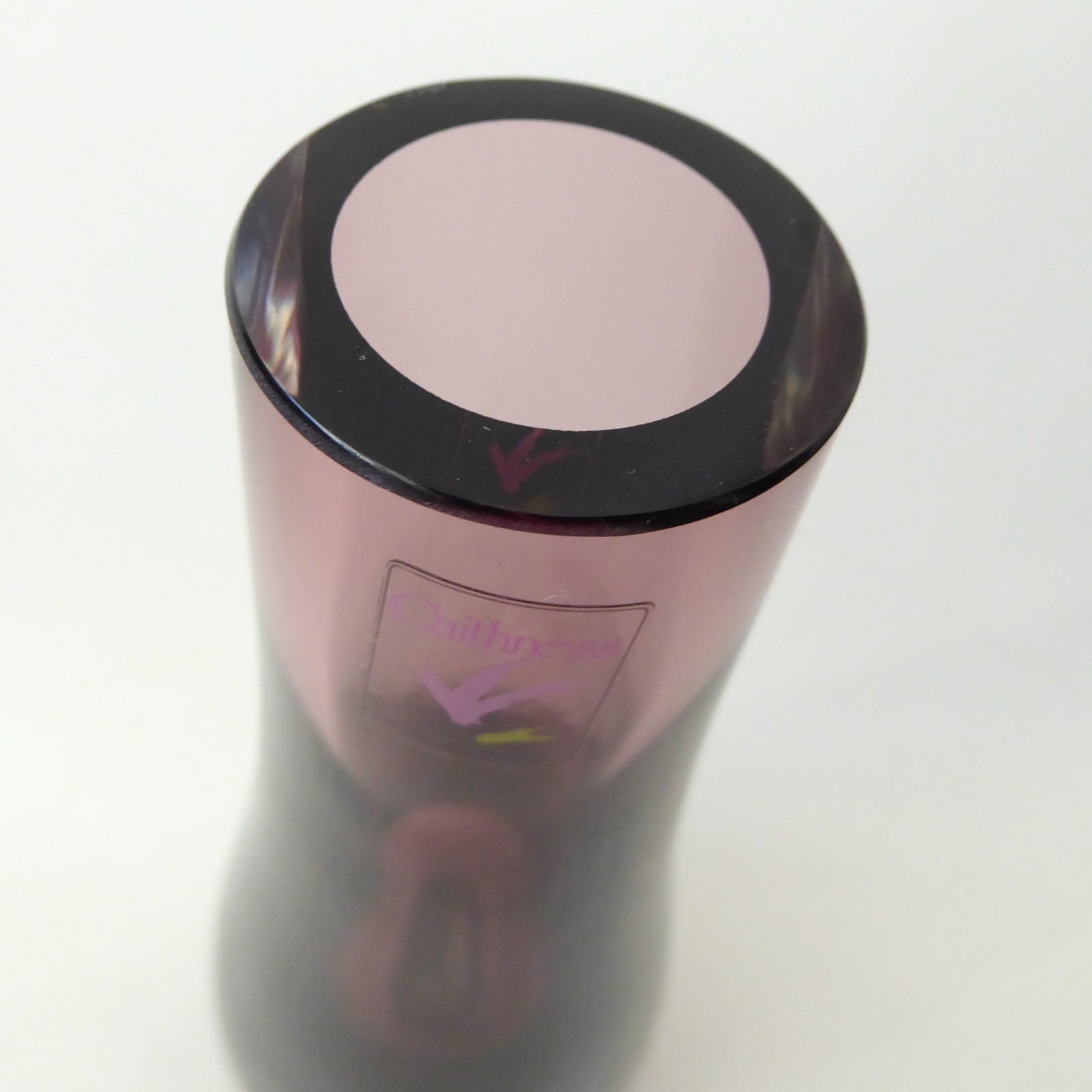 Caithness Heather purple Stroma 4033 art glass bud vase, 1970s Scottish vintage - Image 4