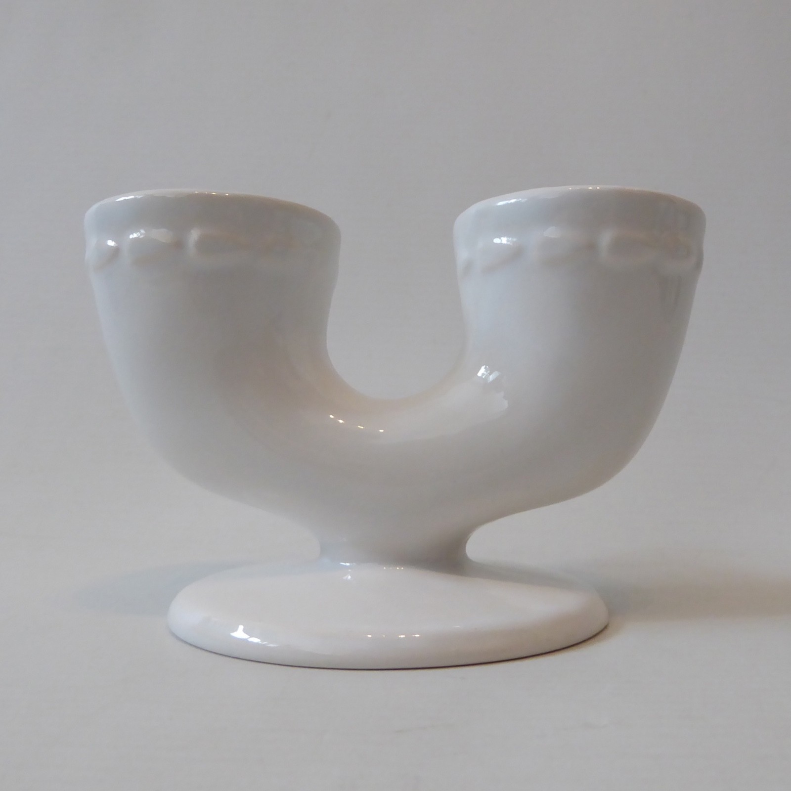 Carlton Ware Gourmet double egg cup holder, England. 1950s mid century white - Image 3