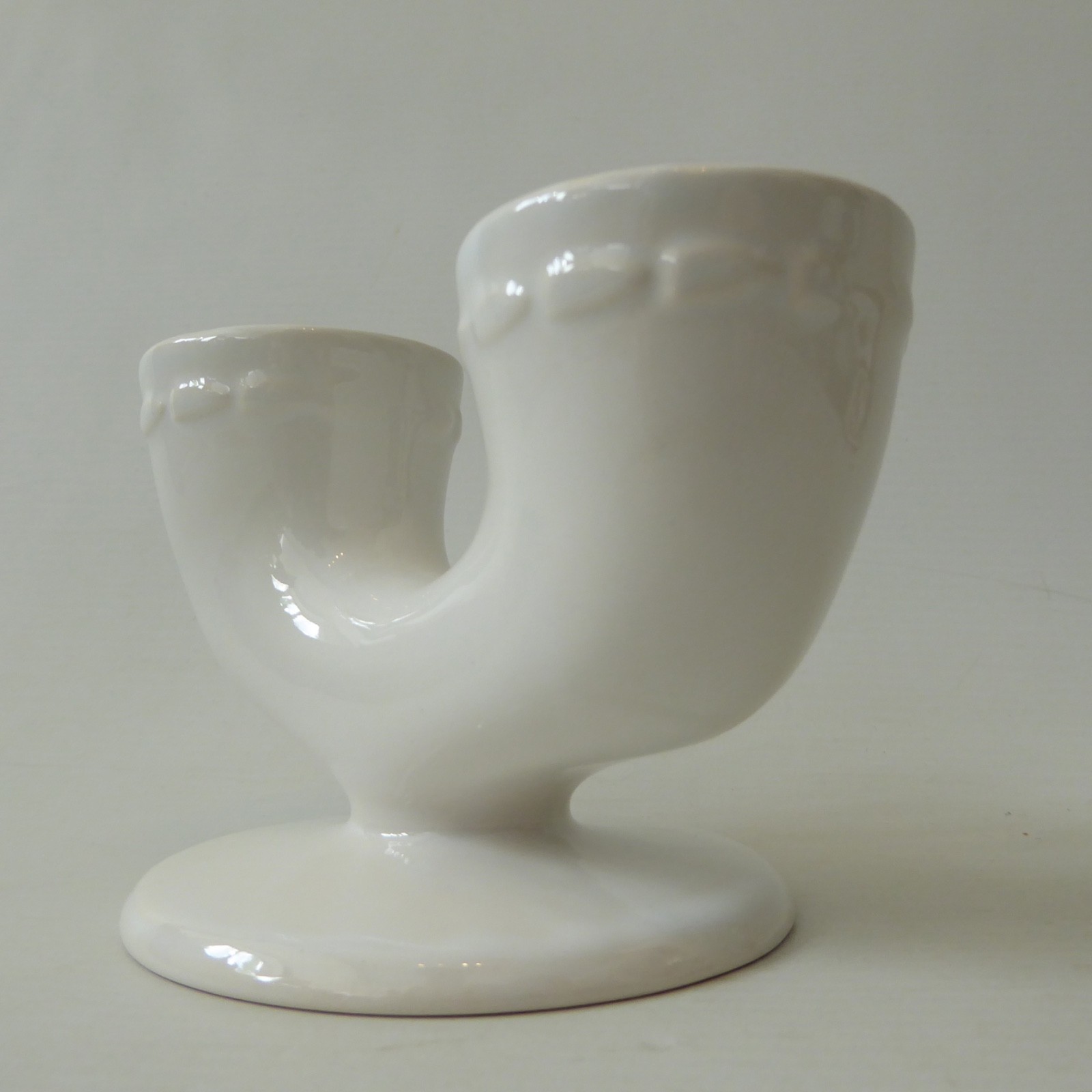 Carlton Ware Gourmet double egg cup holder, England. 1950s mid century white - Image 4