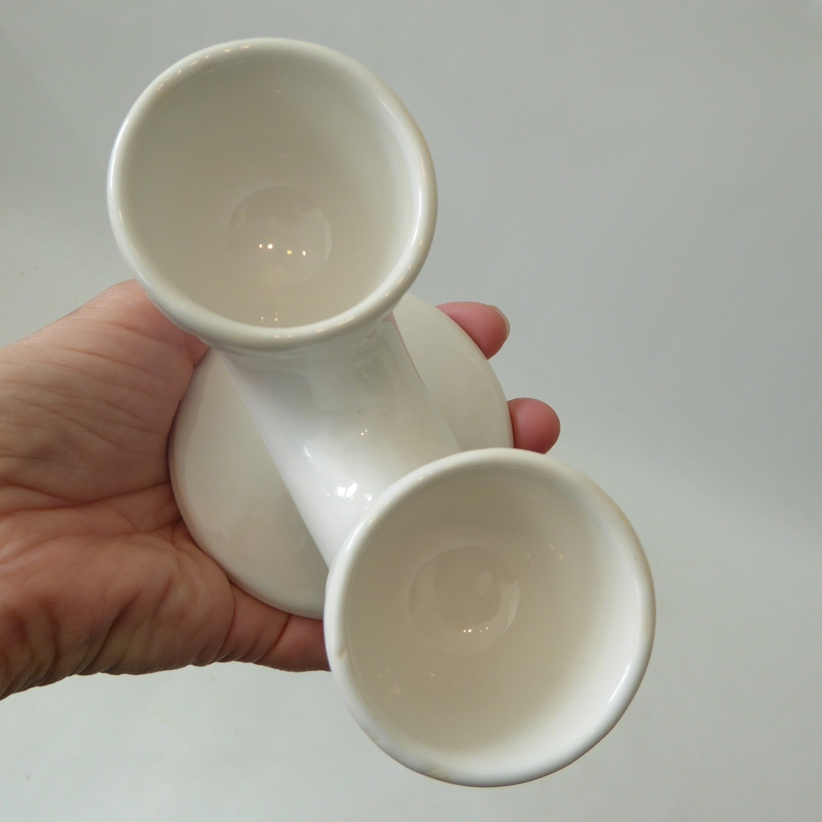 Carlton Ware Gourmet double egg cup holder, England. 1950s mid century white - Image 7