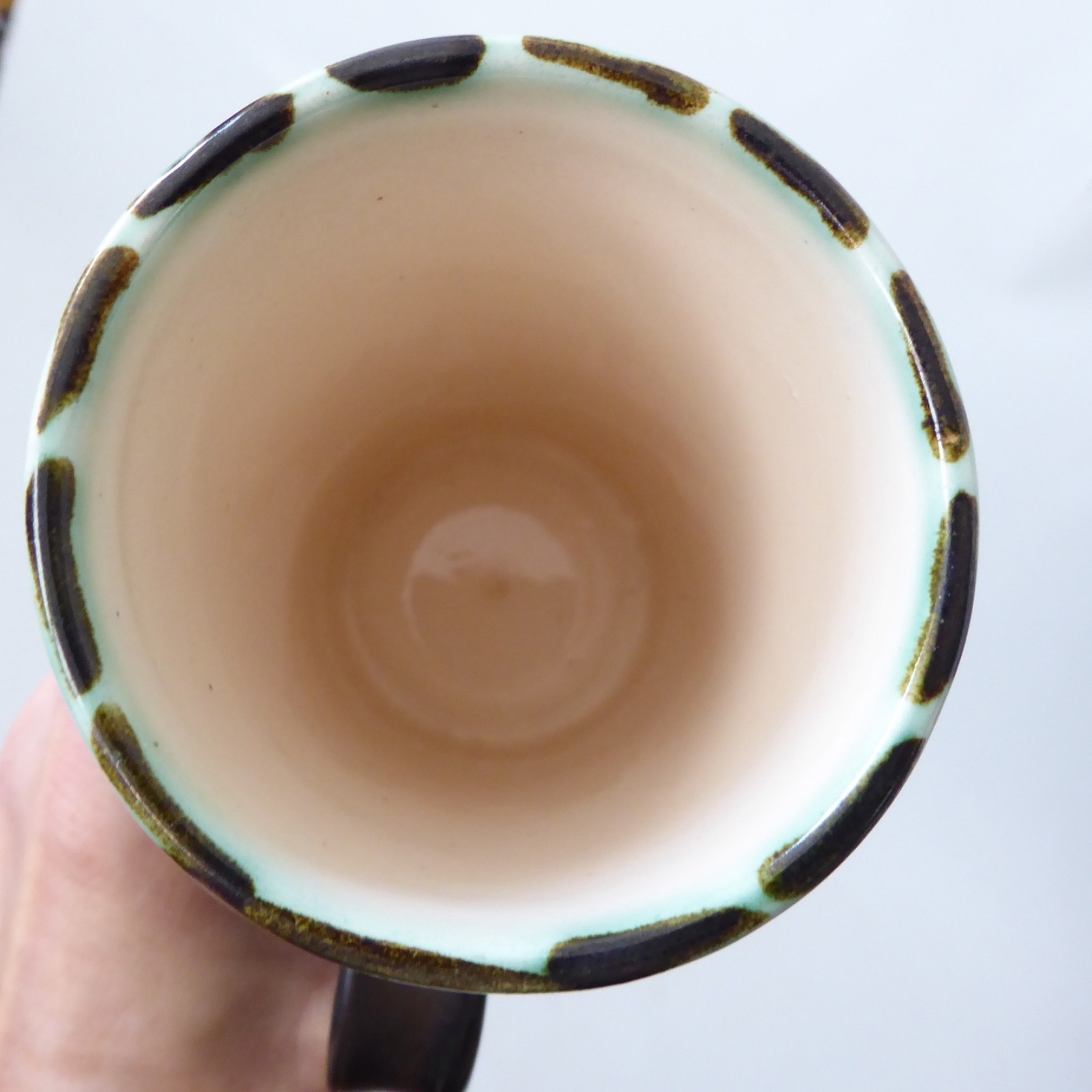 Celtic Pottery Newlyn Cornwall studio tall mug, black Phoenix. Vintage 1970s cup - Image 10