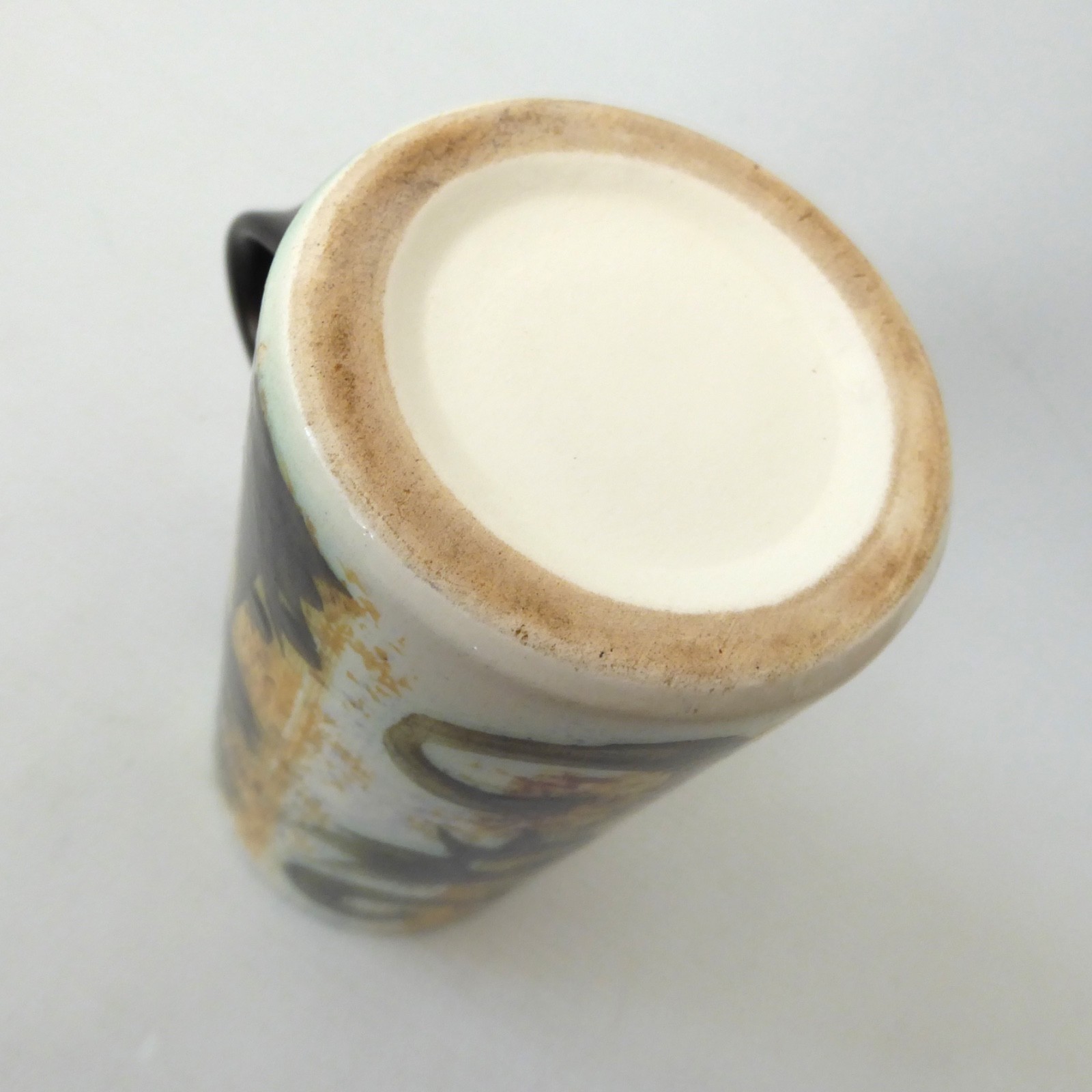 Celtic Pottery Newlyn Cornwall studio tall mug, black Phoenix. Vintage 1970s cup - Image 12