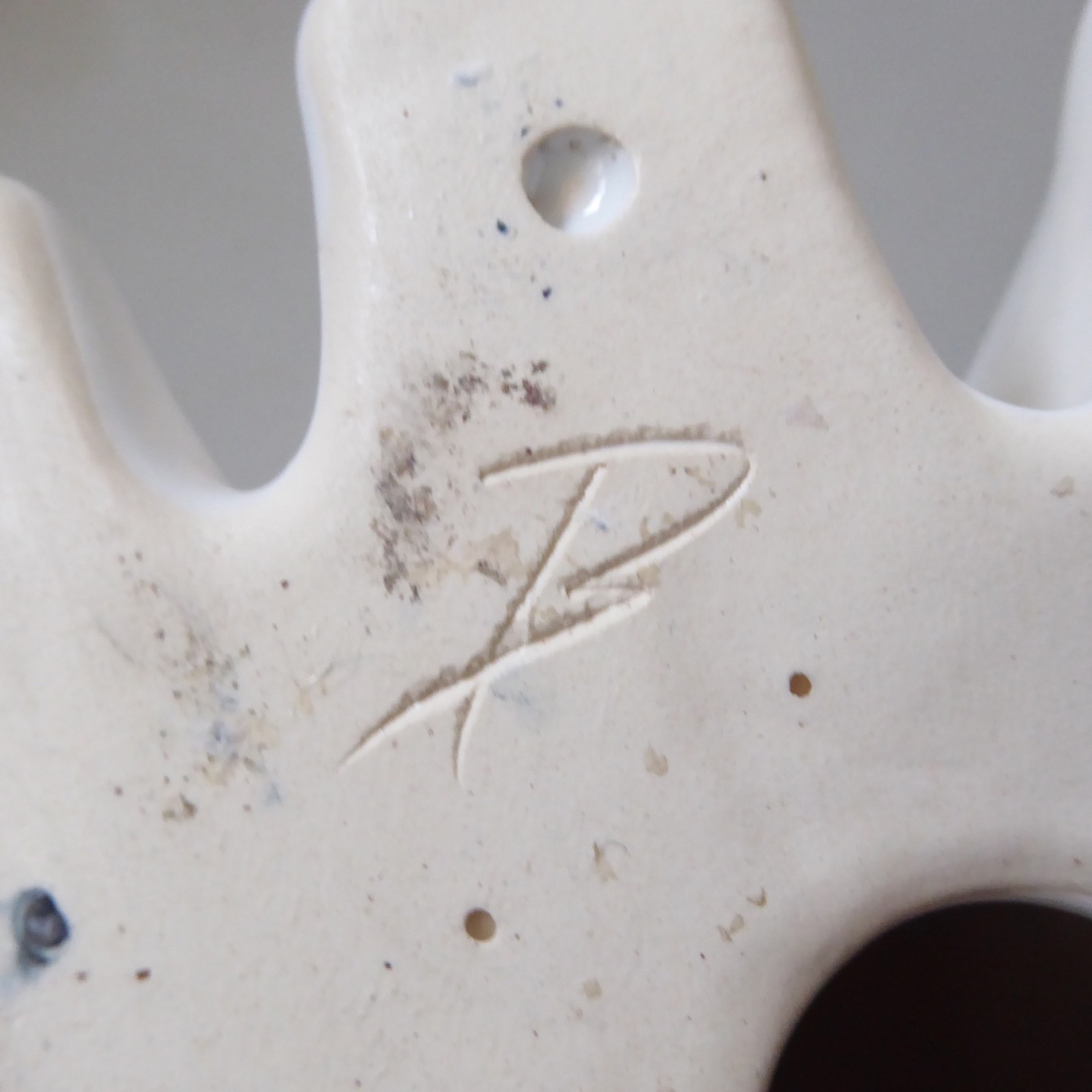 David Sharp Rye pottery big cat 13" siamese figure statue, 1970s retro blue - Image 14