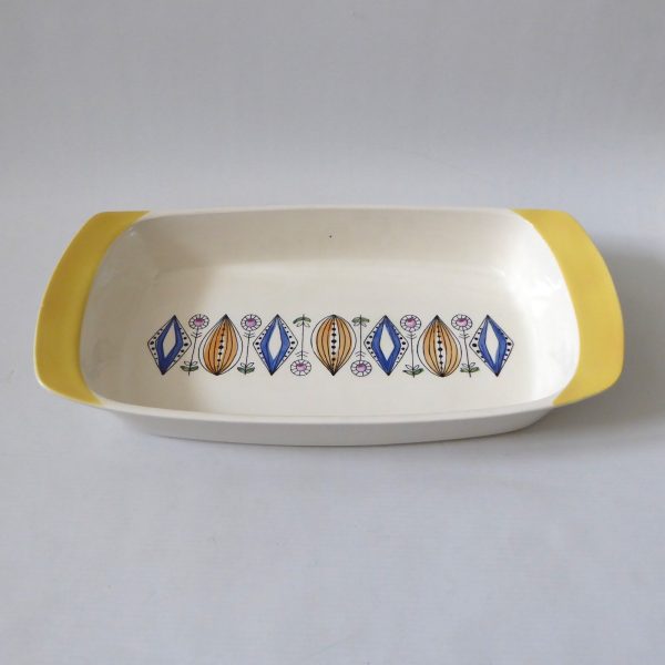 Egersund Norway Kongo vintage big yellow cooking oven casserole dish rectangular