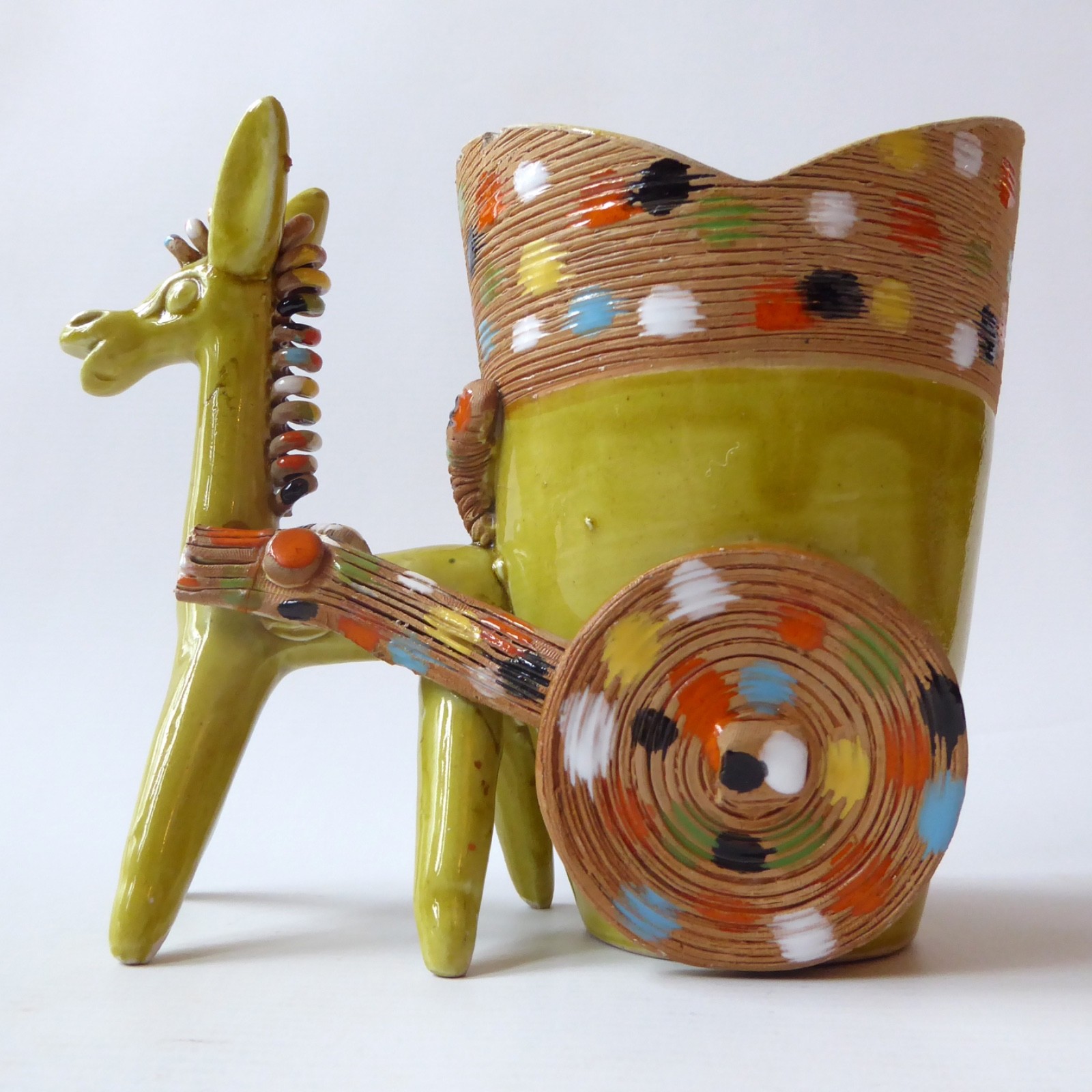 Fratelli Fanciullacci signed PU325 Italy FF, mid century donkey planter figurine - Image 3