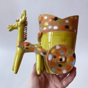 Fratelli Fanciullacci signed PU325 Italy FF, mid century donkey planter figurine