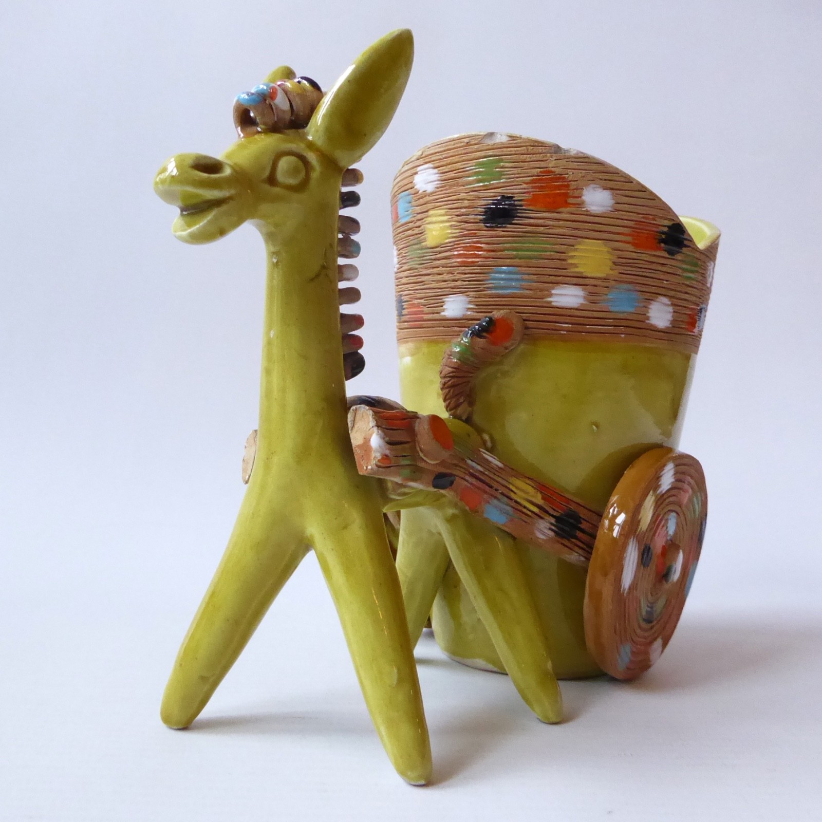 Fratelli Fanciullacci signed PU325 Italy FF, mid century donkey planter figurine - Image 9