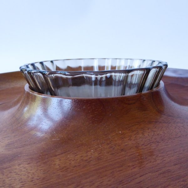 French wood & glass nibbles snacks + dip serving tray platter. Vintage Arcopal - Image 6