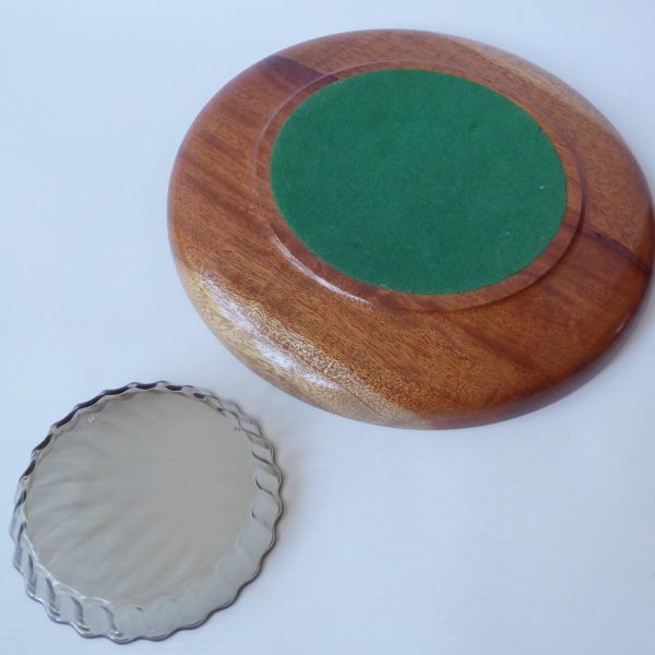 French wood & glass nibbles snacks + dip serving tray platter. Vintage Arcopal - Image 10