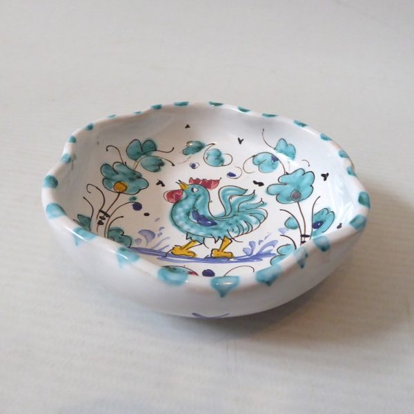Grazia Deruta, Italy, vintage Italian pottery ceramic pin dish, bowl. Cockerel - Image 3