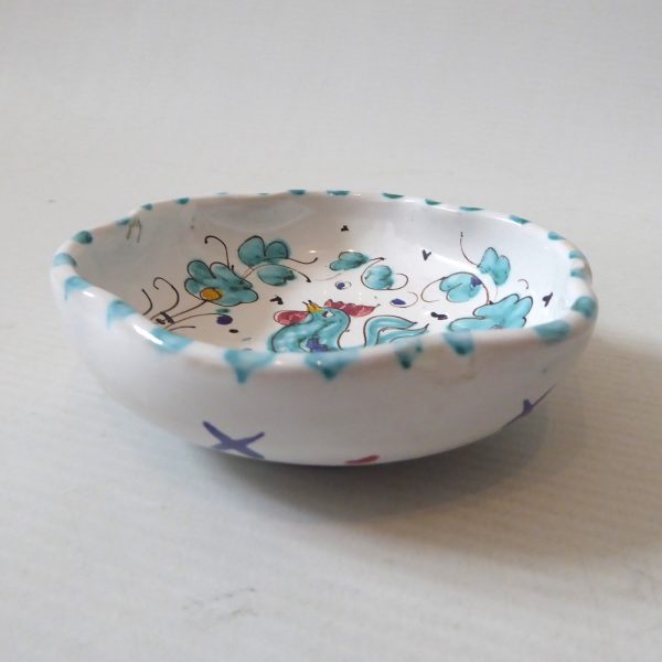 Grazia Deruta, Italy, vintage Italian pottery ceramic pin dish, bowl. Cockerel - Image 4