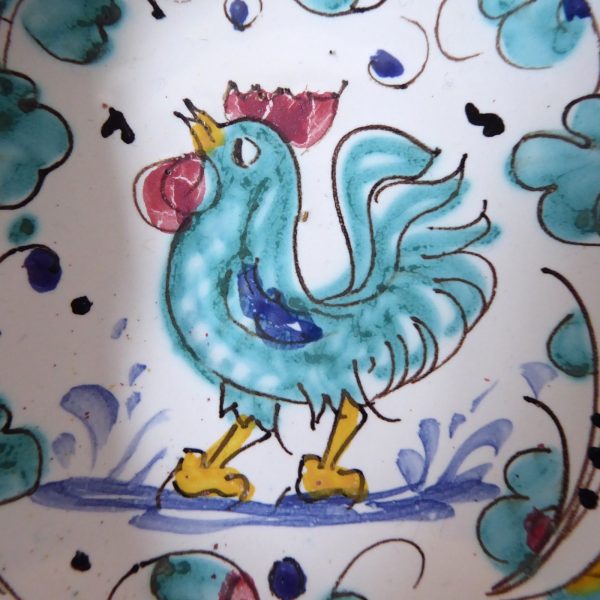 Grazia Deruta, Italy, vintage Italian pottery ceramic pin dish, bowl. Cockerel - Image 5