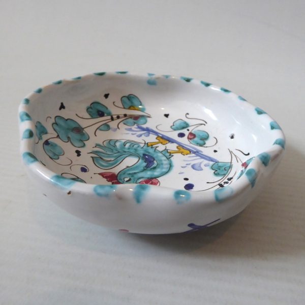 Grazia Deruta, Italy, vintage Italian pottery ceramic pin dish, bowl. Cockerel - Image 6