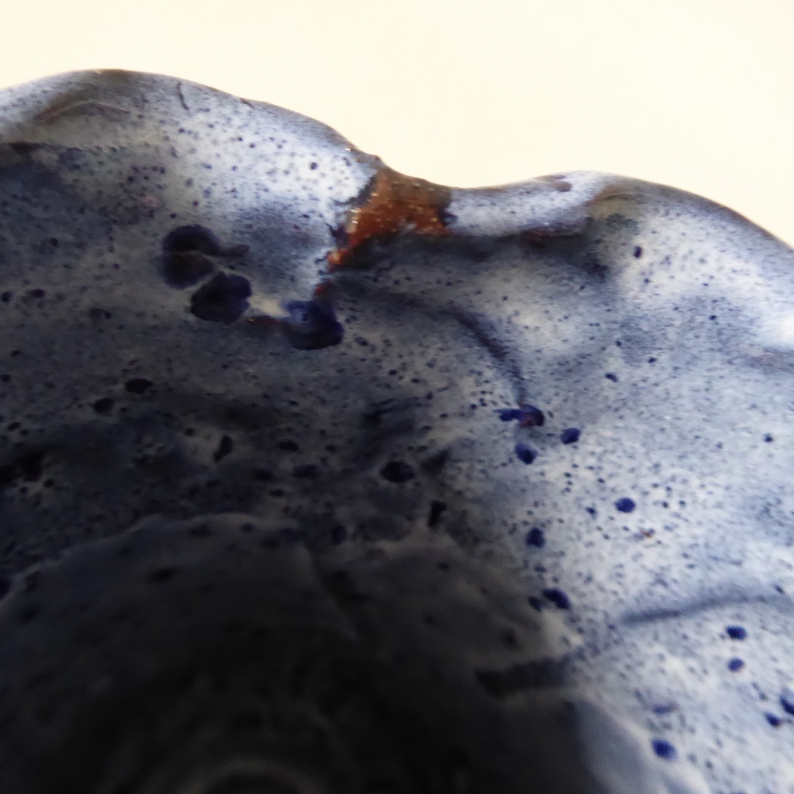 Hand built pottery fish vase, vintage handmade clay stoneware, blue Studio art - Image 14