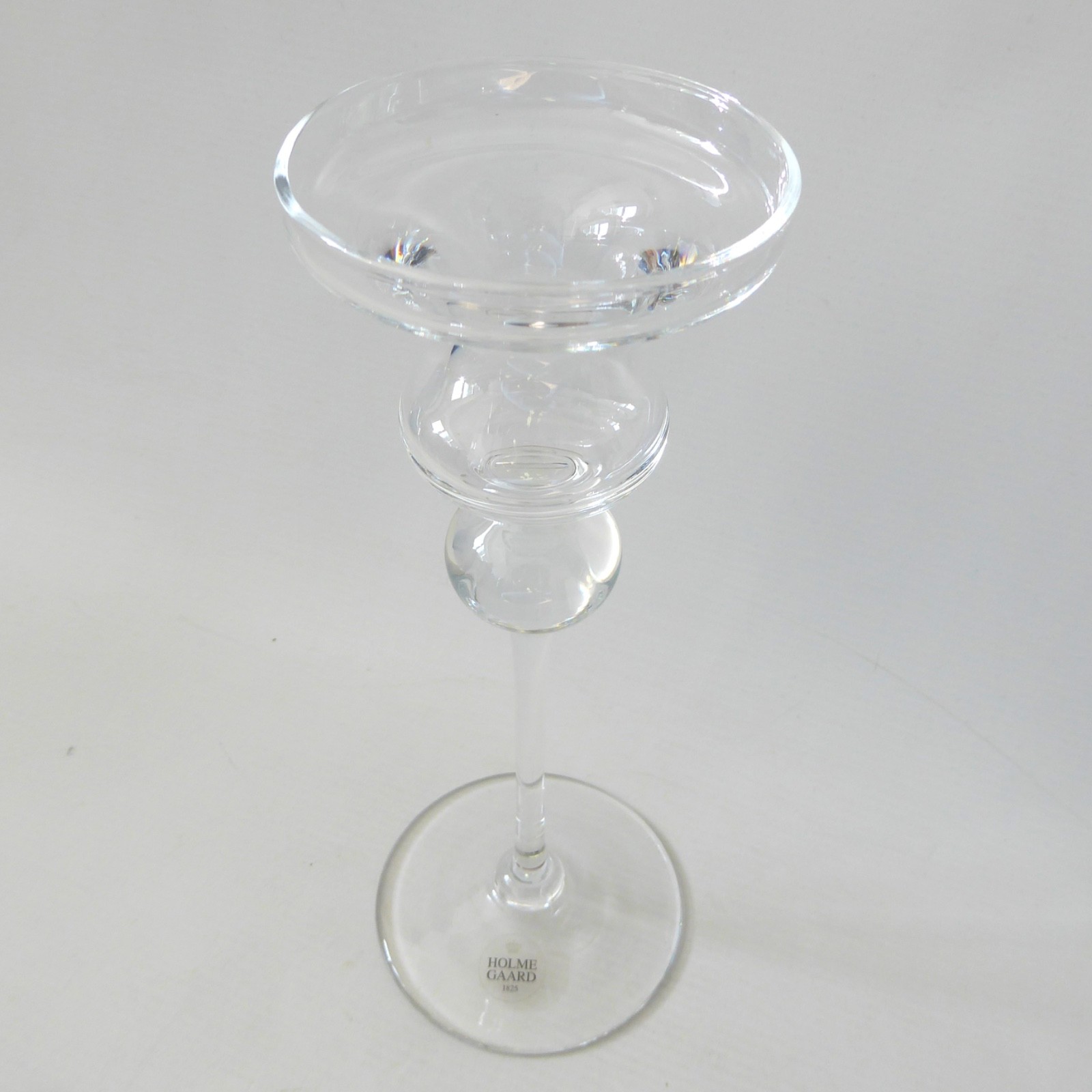 Holmegaard Cassiopeia tall crystal art glass candlestick, 1980s Torben Jørgensen - Image 3