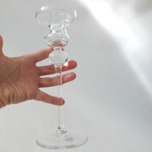 Holmegaard Cassiopeia tall crystal art glass candlestick, 1980s Torben Jørgensen