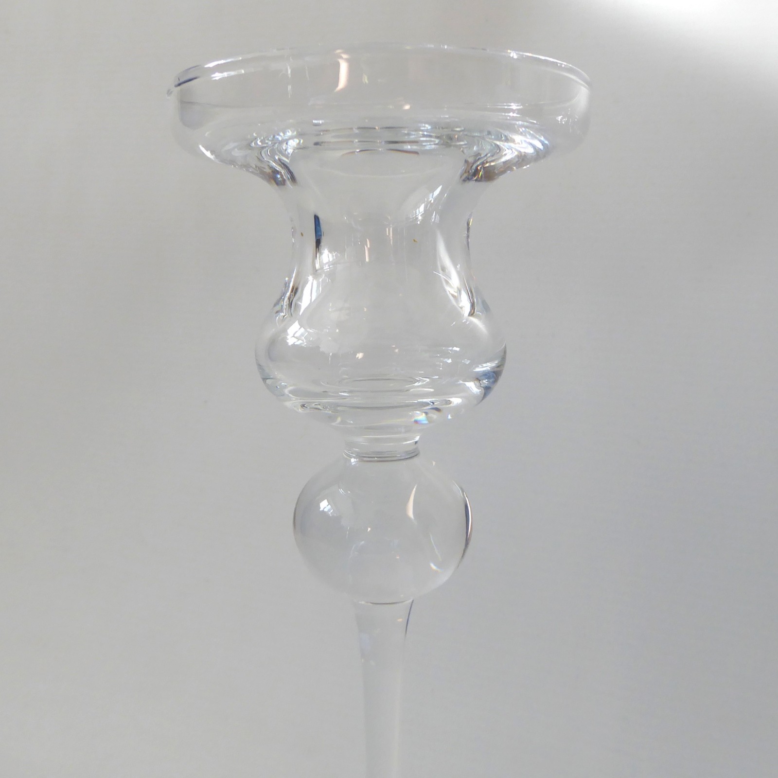 Holmegaard Cassiopeia tall crystal art glass candlestick, 1980s Torben Jørgensen - Image 5
