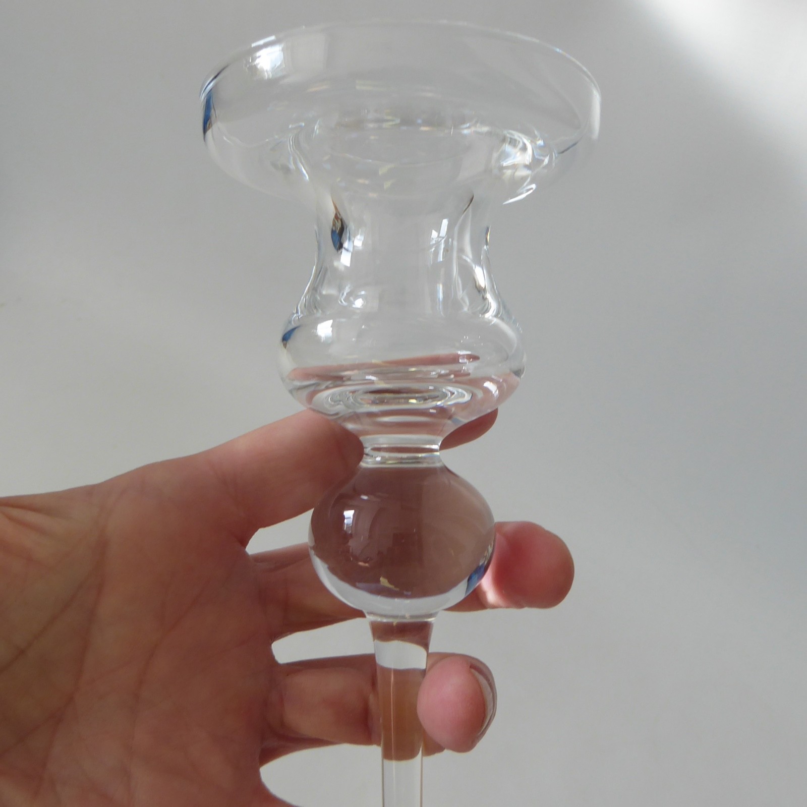 Holmegaard Cassiopeia tall crystal art glass candlestick, 1980s Torben Jørgensen - Image 6