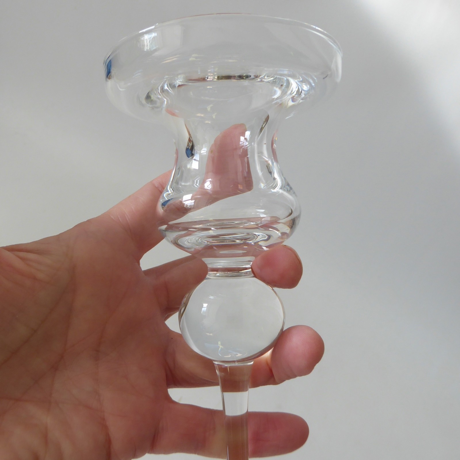 Holmegaard Cassiopeia tall crystal art glass candlestick, 1980s Torben Jørgensen - Image 7