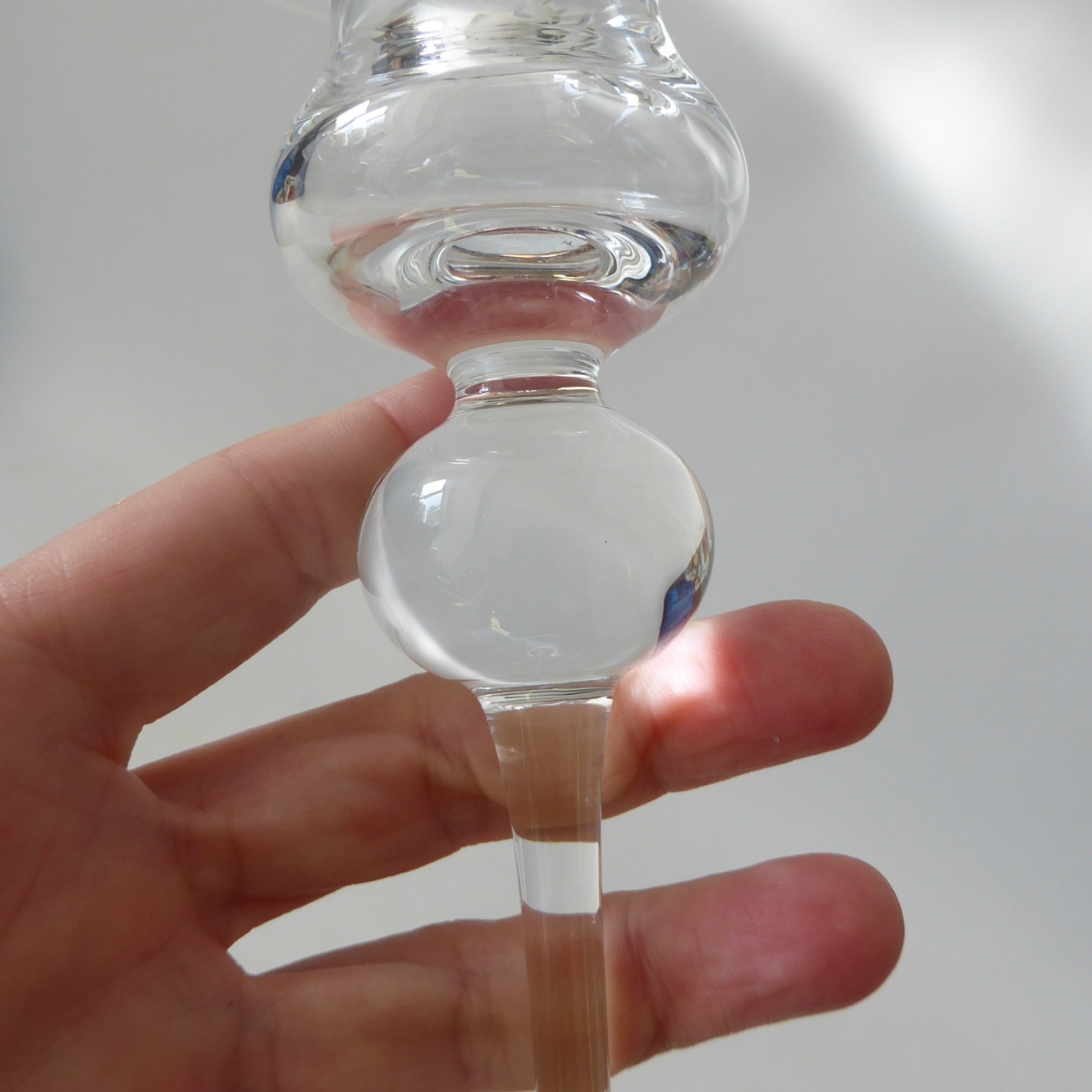 Holmegaard Cassiopeia tall crystal art glass candlestick, 1980s Torben Jørgensen - Image 8