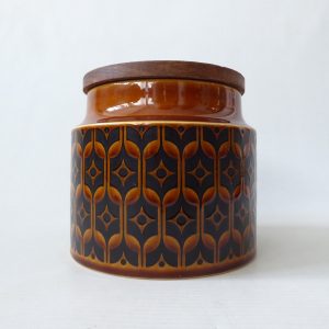 Hornsea Heirloom brown short blank canister jar, 1970s retro vintage pottery
