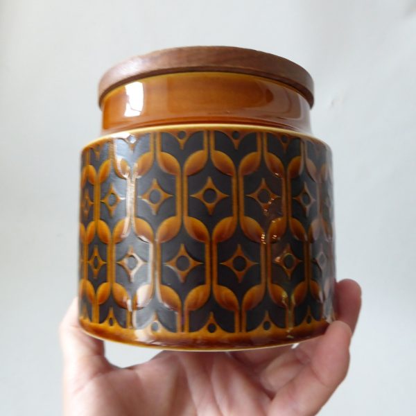 Hornsea Heirloom brown short blank canister jar, 1970s retro vintage pottery - Image 5