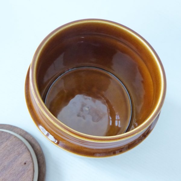 Hornsea Heirloom brown short blank canister jar, 1970s retro vintage pottery - Image 7