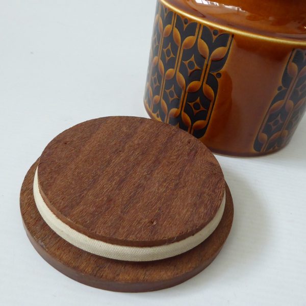 Hornsea Heirloom brown short blank canister jar, 1970s retro vintage pottery - Image 8