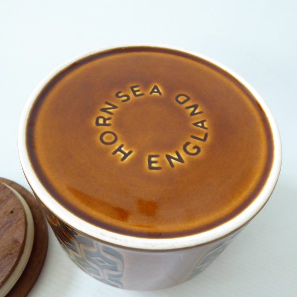 Hornsea Heirloom brown short blank canister jar, 1970s retro vintage pottery - Image 9