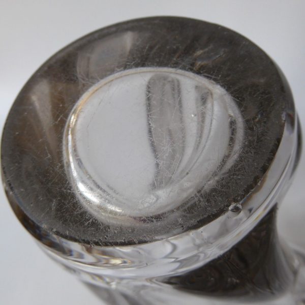 Huge 4kg French art glass crystal vase, 3-lobe twisted. Mid century 1950s 1960s - Image 15