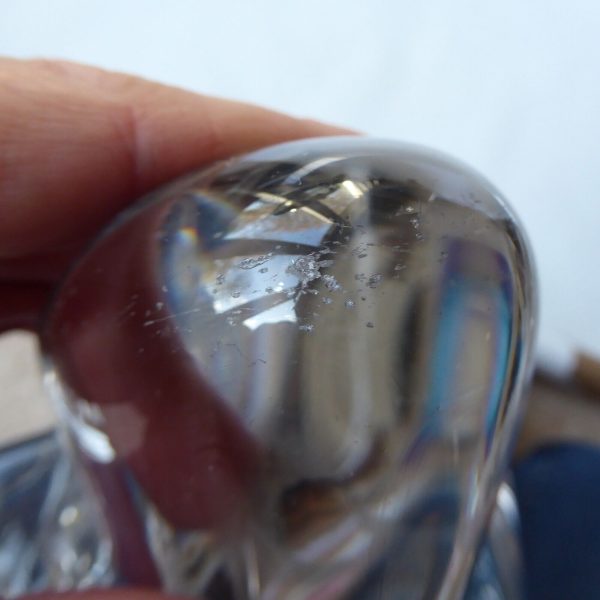 Huge 4kg French art glass crystal vase, 3-lobe twisted. Mid century 1950s 1960s - Image 16