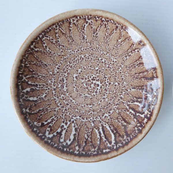 Iden Pottery Dennis Townsend pair 2 pin dishes, vintage 1960s/70s retro brown 4" - Image 3