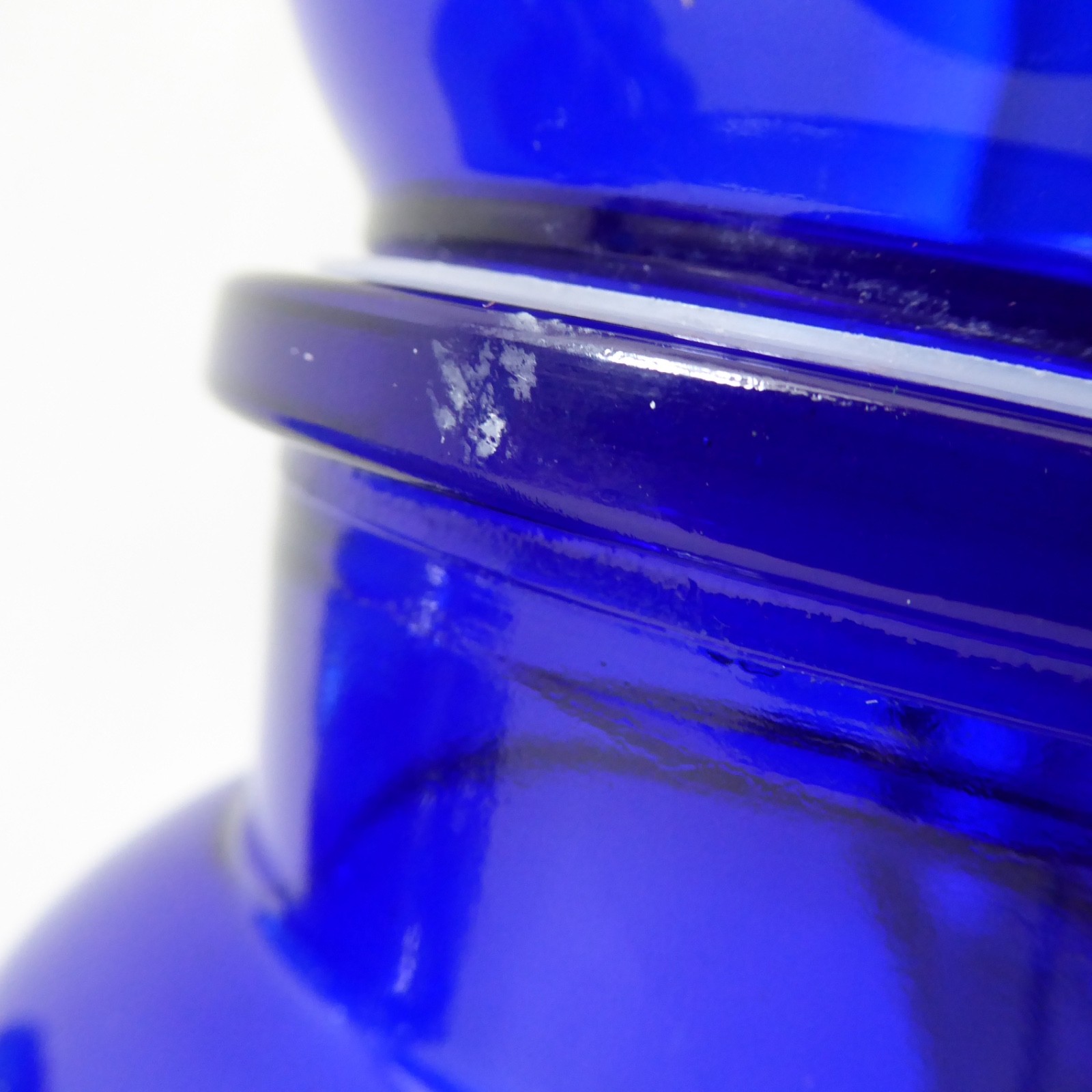 Made in Belgium 4 vintage retro glass apothecary storage jars 1970s, cobalt blue - Image 7