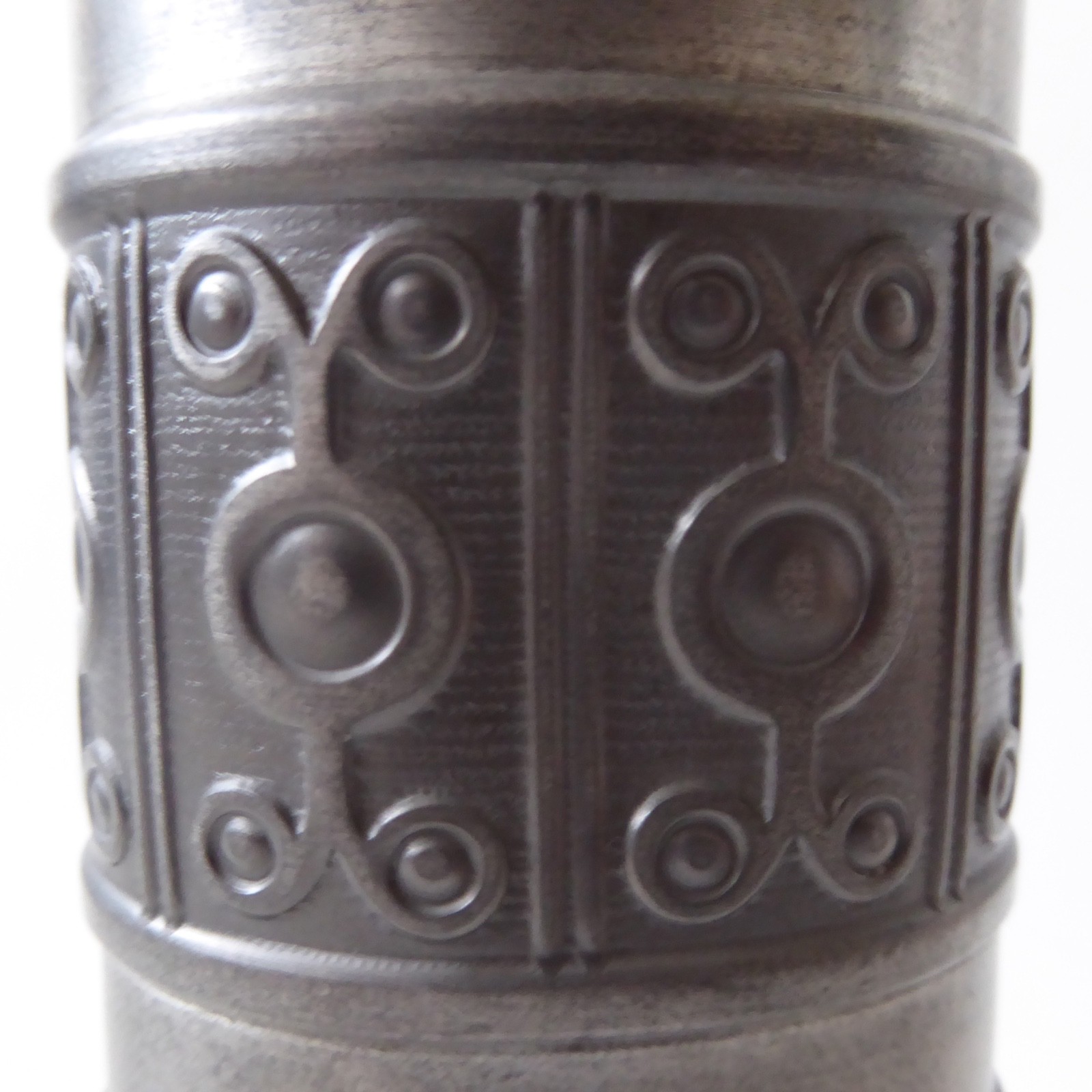 Norway Haugrud 505 pewter cylinder vase, vintage 1960s Norwegian metal - wonky - Image 6