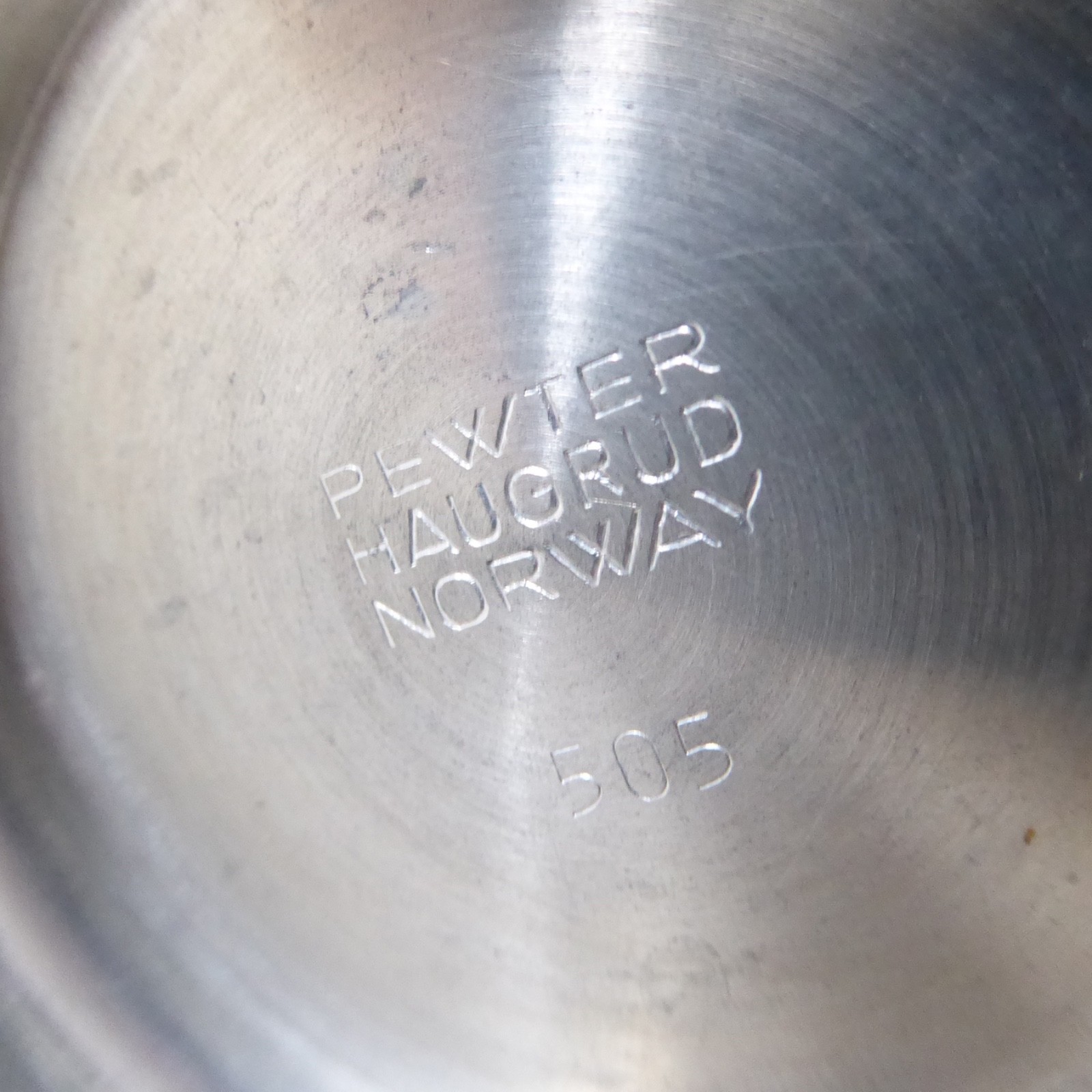 Norway Haugrud 505 pewter cylinder vase, vintage 1960s Norwegian metal - wonky - Image 10