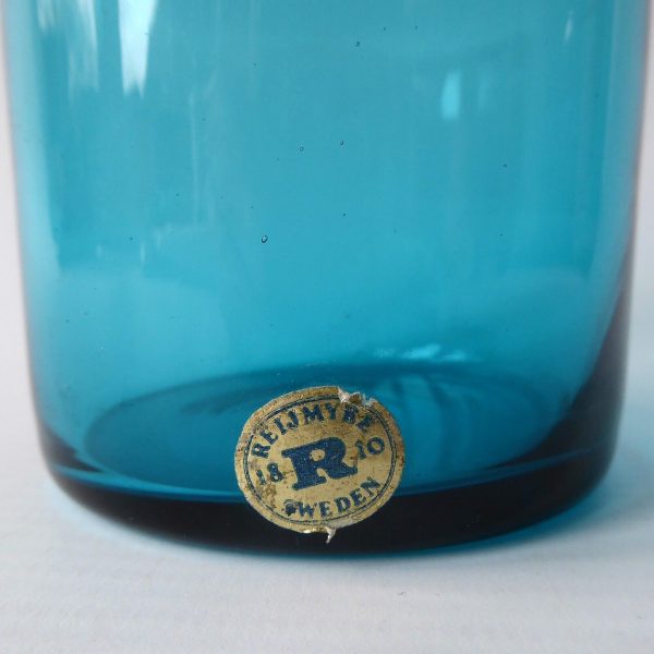 Pavane by Tom Möller, Reijmyre, Sweden. Mid century cyan blue pot/drinking glass - Image 3