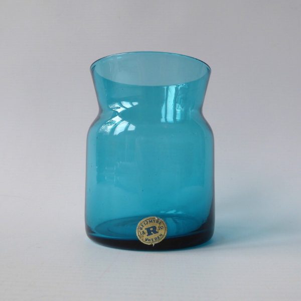 Pavane by Tom Möller, Reijmyre, Sweden. Mid century cyan blue pot/drinking glass