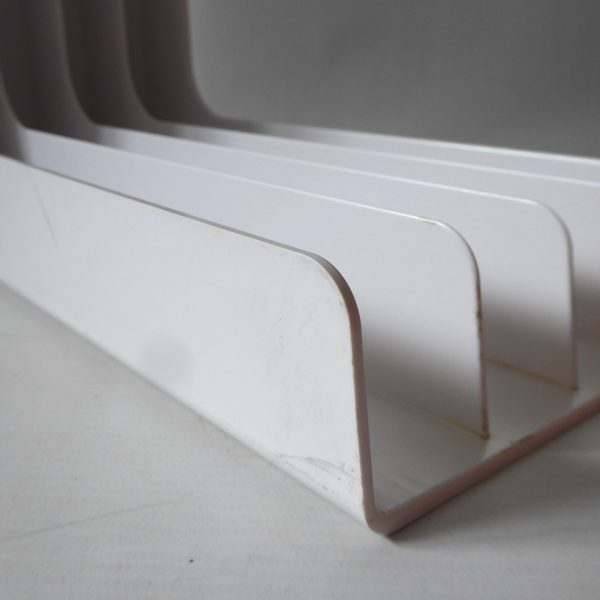 Plaston Swiss vintage LP 12" album 7" vinyl holder. Retro white 1970s plastic - Image 14