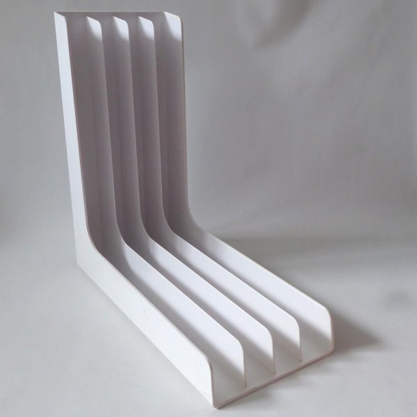 Plaston Swiss vintage LP 12" album 7" vinyl holder. Retro white 1970s plastic - Image 5