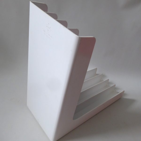 Plaston Swiss vintage LP 12" album 7" vinyl holder. Retro white 1970s plastic - Image 8